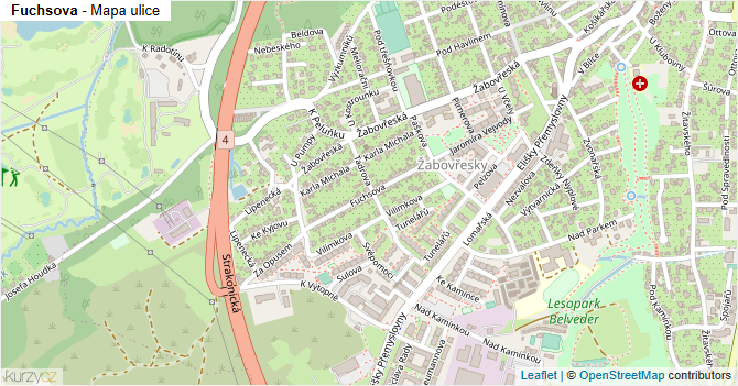Fuchsova - mapa ulice