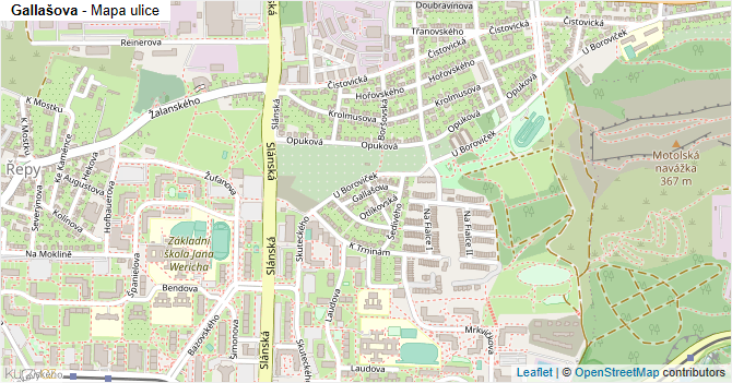 Gallašova - mapa ulice