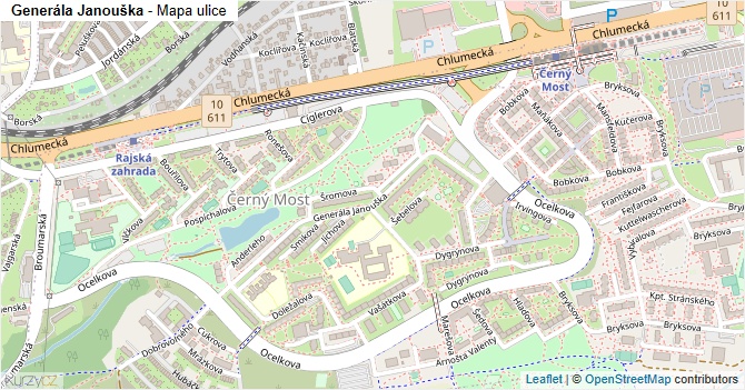 Generála Janouška - mapa ulice