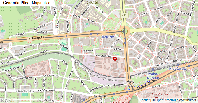 Generála Píky - mapa ulice