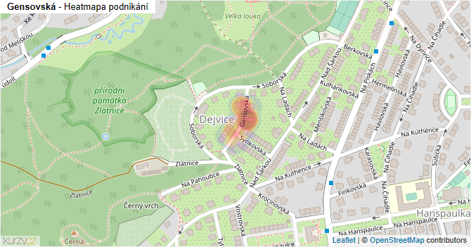 Gensovská - mapa podnikání