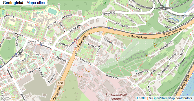 Geologická - mapa ulice