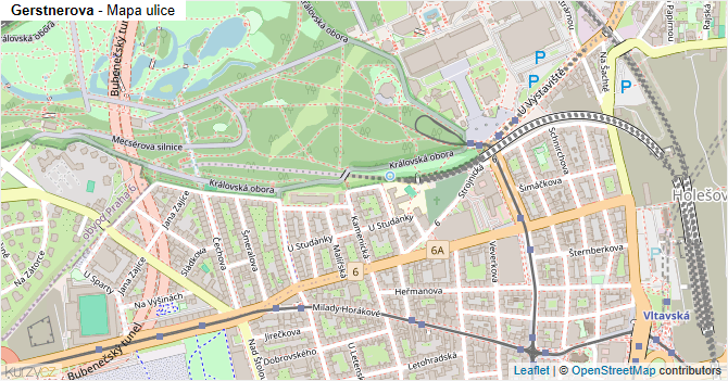 Gerstnerova - mapa ulice