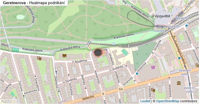 Gerstnerova - mapa podnikání