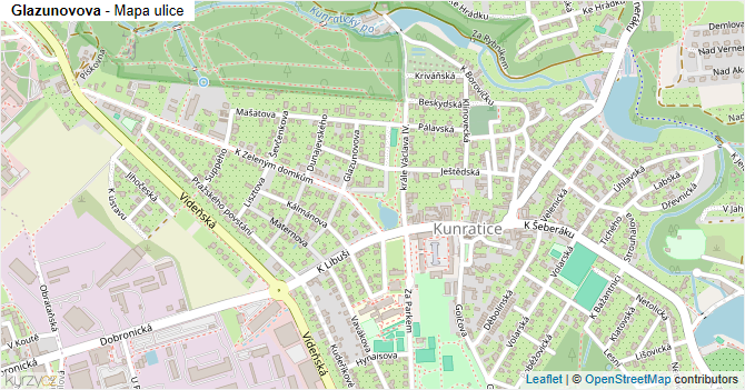 Glazunovova - mapa ulice
