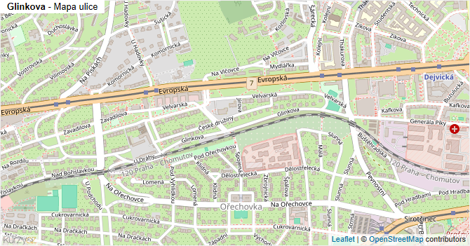 Glinkova - mapa ulice