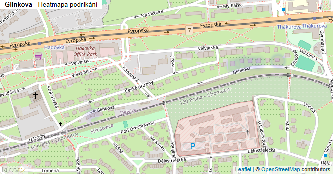 Glinkova - mapa podnikání