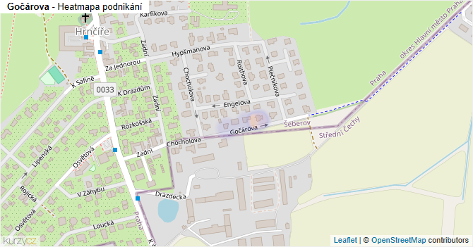 Gočárova - mapa podnikání