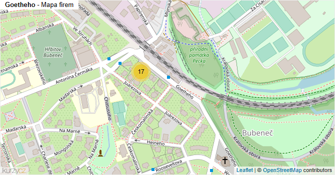 Goetheho - mapa firem