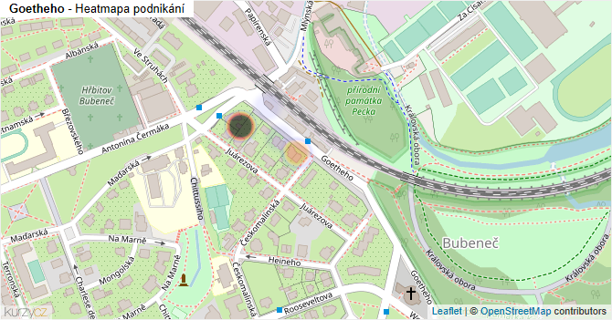 Goetheho - mapa podnikání