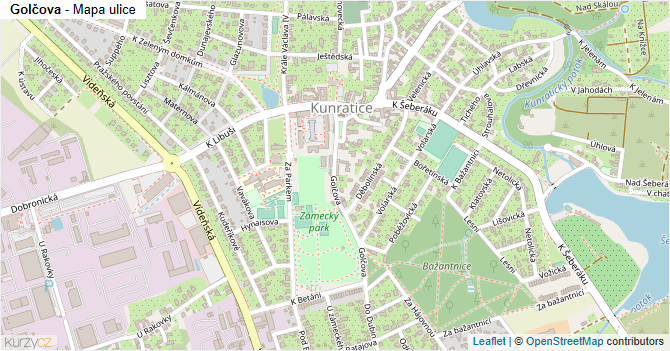 Golčova - mapa ulice