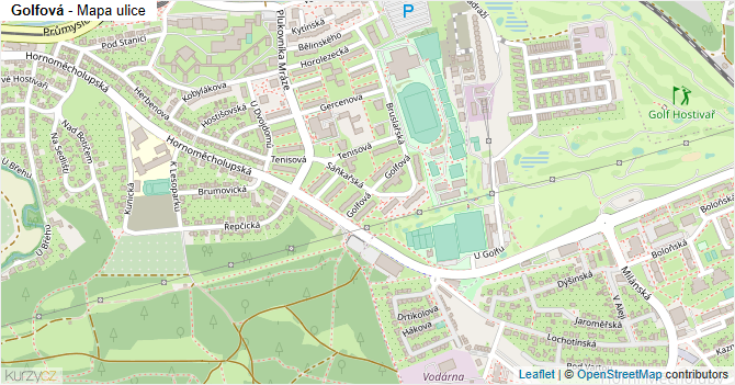 Golfová - mapa ulice
