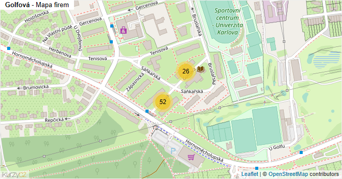 Golfová - mapa firem