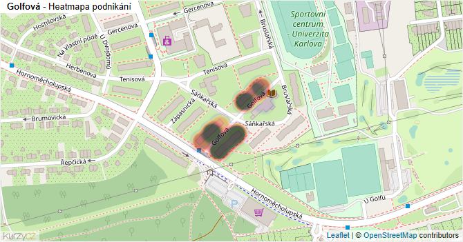 Golfová - mapa podnikání