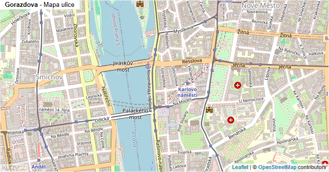 Gorazdova - mapa ulice