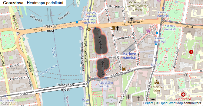 Gorazdova - mapa podnikání