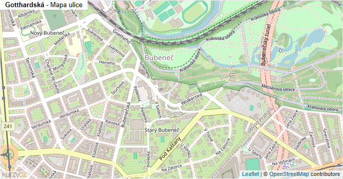 Gotthardská - mapa ulice