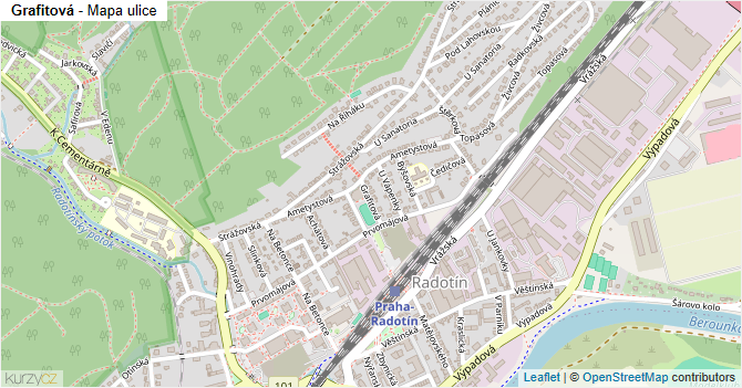 Grafitová - mapa ulice