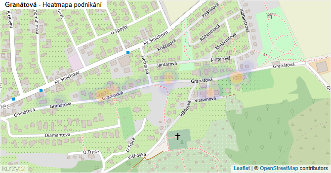 Granátová - mapa podnikání