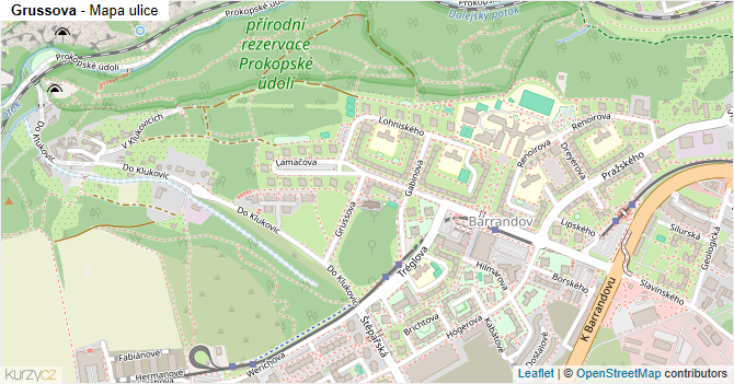 Grussova - mapa ulice
