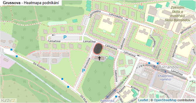Grussova - mapa podnikání