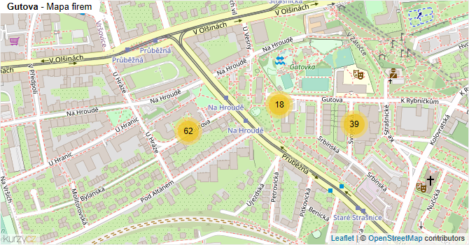 Gutova - mapa firem