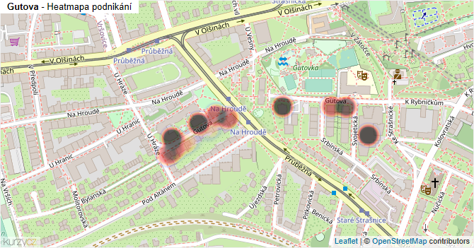 Gutova - mapa podnikání