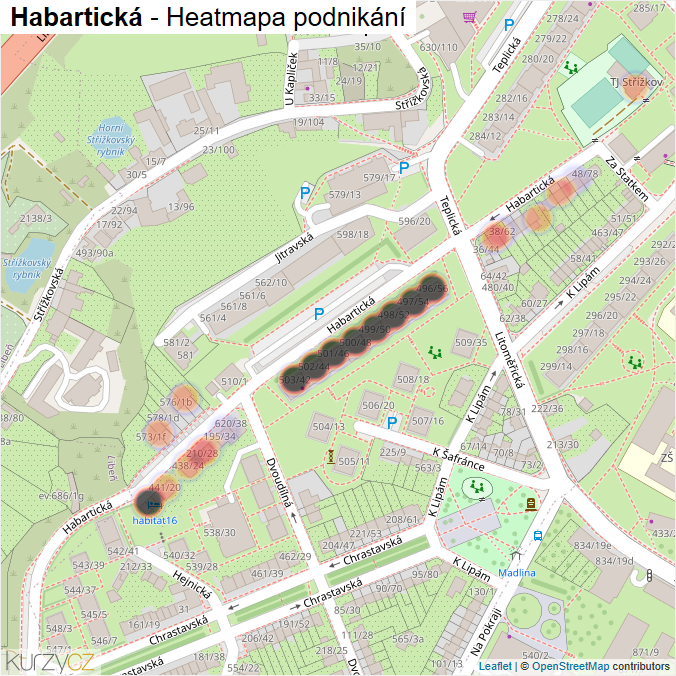 Mapa Habartická - Firmy v ulici.
