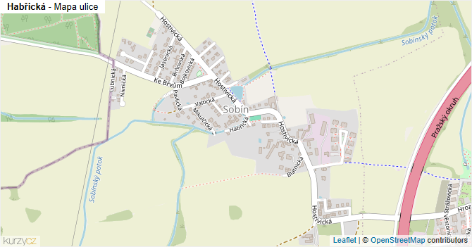 Habřická - mapa ulice