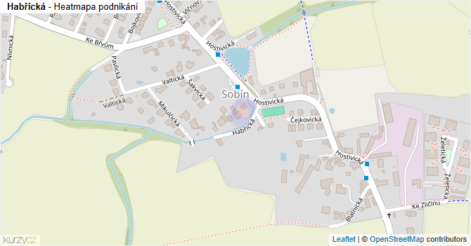 Habřická - mapa podnikání
