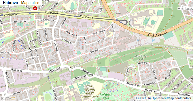 Habrová - mapa ulice