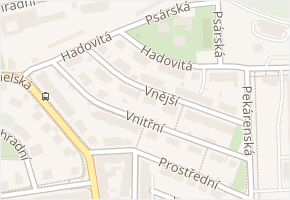 Hadovitá v obci Praha 2 - mapa ulice
