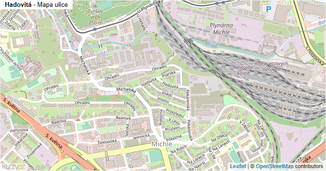 Hadovitá - mapa ulice