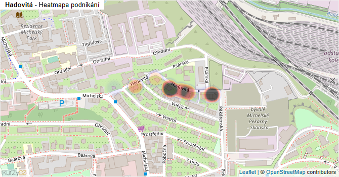 Hadovitá - mapa podnikání