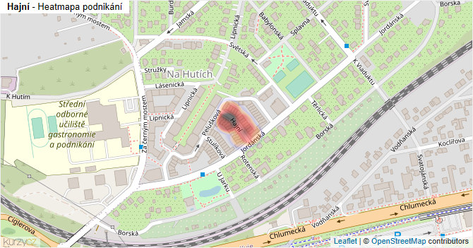Hajní - mapa podnikání