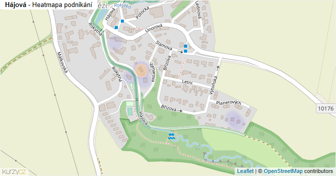 Hájová - mapa podnikání