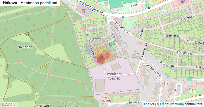 Hákova - mapa podnikání