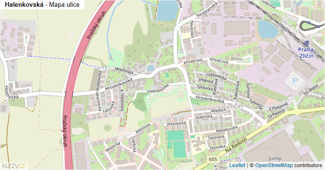 Halenkovská - mapa ulice