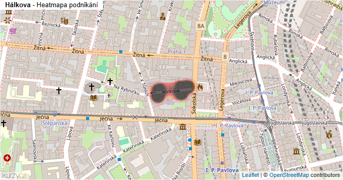 Hálkova - mapa podnikání