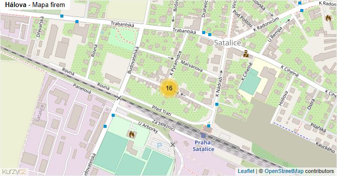 Hálova - mapa firem