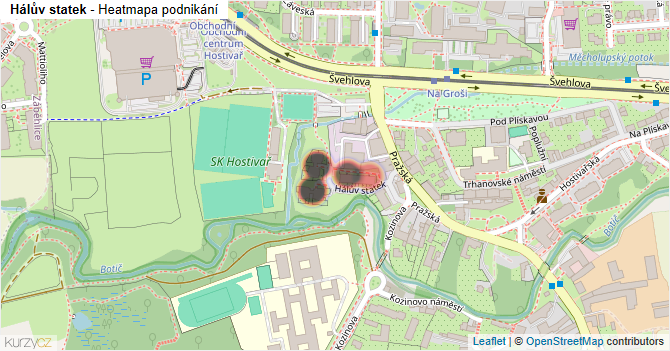 Hálův statek - mapa podnikání