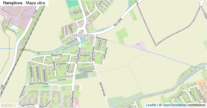 Hamplova - mapa ulice
