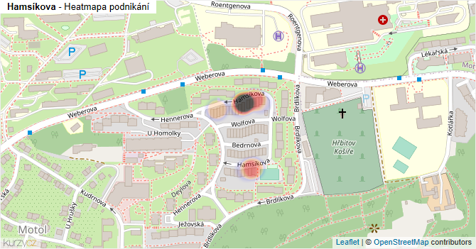 Hamsíkova - mapa podnikání