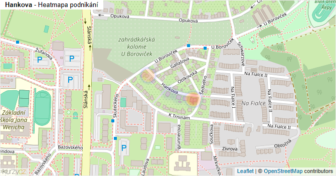 Hankova - mapa podnikání