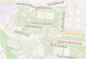 Hanouškova v obci Praha - mapa ulice