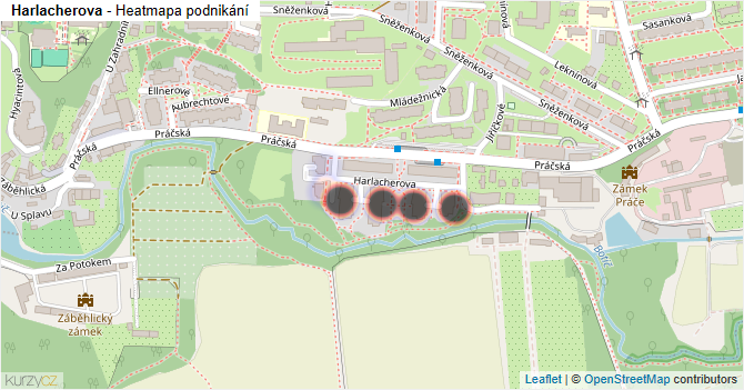 Harlacherova - mapa podnikání