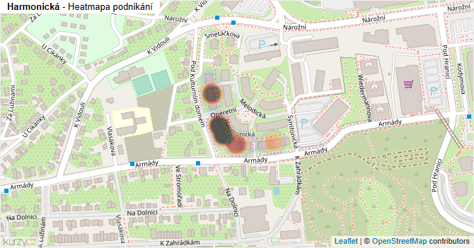 Harmonická - mapa podnikání