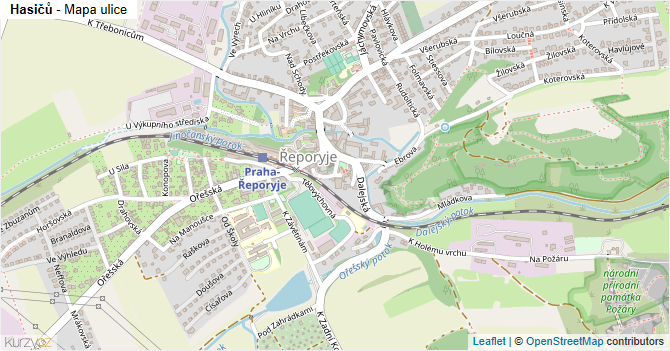 Hasičů - mapa ulice