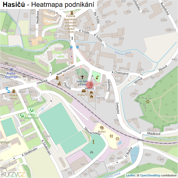 Mapa Hasičů - Firmy v ulici.