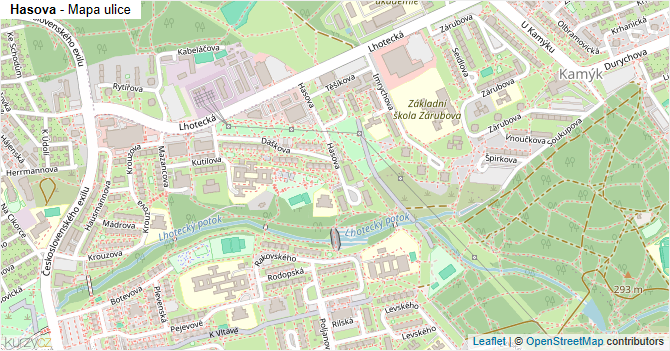 Hasova - mapa ulice